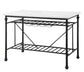 ACME Mera Kitchen Island, White Cultured Stone & Gray Finish FredCo