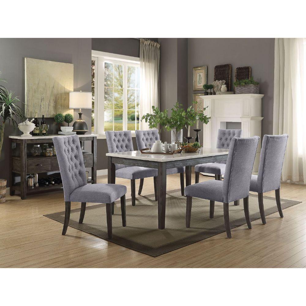 ACME Merel Dining Table, White Marble & Gray Oak FredCo