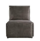 ACME Metier Power Motion Recliner, Gray Top Grain Leather & Aluminum FredCo
