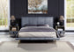 ACME Metis Queen Bed, Gray Top Grain Leather FredCo