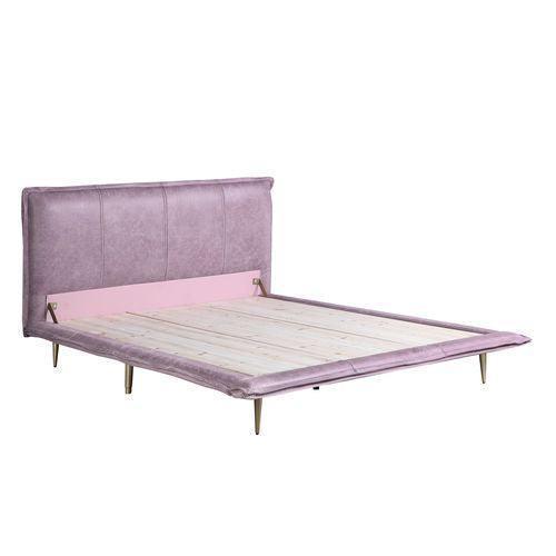 ACME Metis Queen Bed, Pink Top Grain Leather FredCo