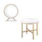 ACME Midriaks Mirror & Stool, PU, White & Gold Finish FredCo