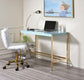 ACME Midriaks Writing Desk, Baby Blue & Gold Finish FredCo