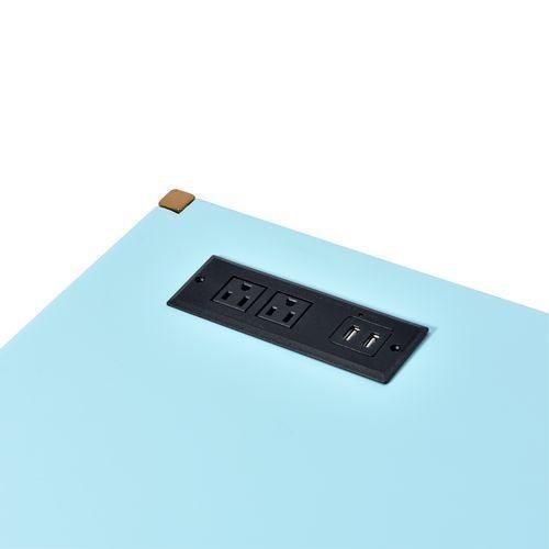 ACME Midriaks Writing Desk, Baby Blue & Gold Finish FredCo