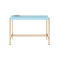 ACME Midriaks Writing Desk, Baby Blue & Gold Finish FredCo
