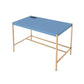 ACME Midriaks Writing Desk, Navy Blue & Gold Finish FredCo