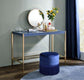 ACME Midriaks Writing Desk, Navy Blue & Gold Finish FredCo