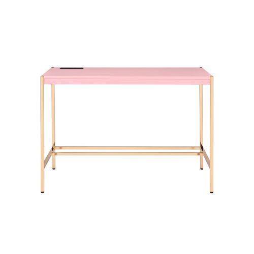 ACME Midriaks Writing Desk, Pink & Gold Finish FredCo