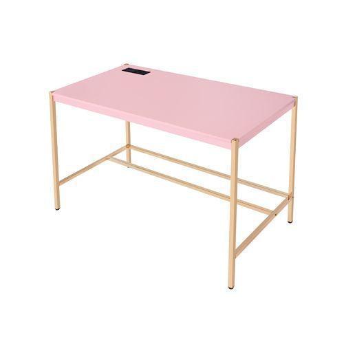 ACME Midriaks Writing Desk, Pink & Gold Finish FredCo