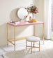 ACME Midriaks Writing Desk, Pink & Gold Finish FredCo