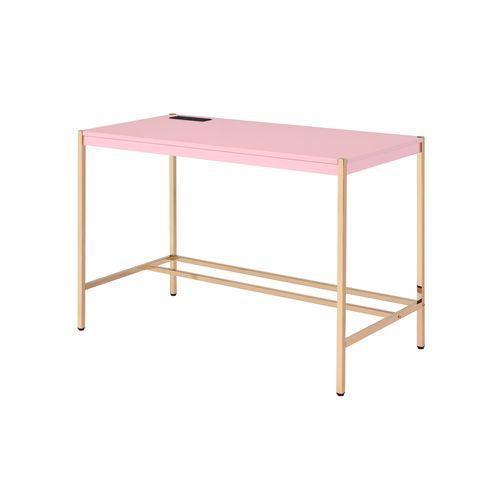 ACME Midriaks Writing Desk, Pink & Gold Finish FredCo