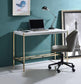 ACME Midriaks Writing Desk, White & Gold Finish FredCo
