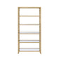 ACME Milavera Bookshelf, Clear Glass & Gold 92470 FredCo