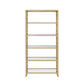 ACME Milavera Bookshelf, Clear Glass & Gold 92470 FredCo