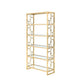 ACME Milavera Bookshelf, Clear Glass & Gold 92470 FredCo