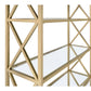 ACME Milavera Bookshelf, Gold & Clear Glass 92460 FredCo