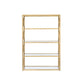 ACME Milavera Bookshelf, Gold & Clear Glass 92460 FredCo