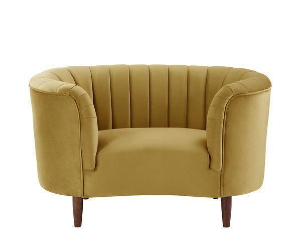ACME Millephri Chair, Olive Yellow Velvet FredCo