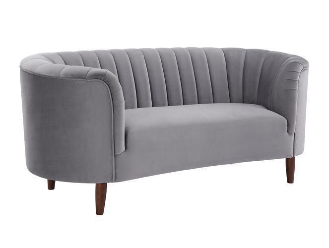 ACME Millephri Loveseat , Gray Velvet FredCo