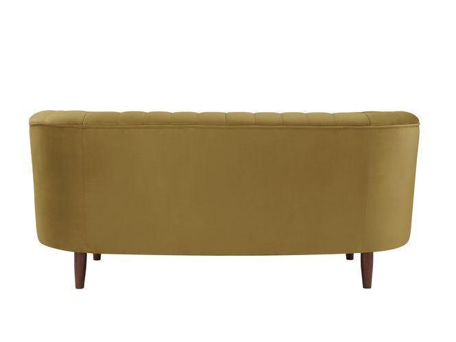 ACME Millephri Loveseat , Olive Yellow Velvet FredCo