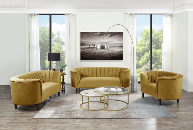 ACME Millephri Sofa , Olive Yellow Velvet FredCo