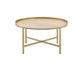 ACME Mithea Coffee Table, Oak Table Top & Gold Finish FredCo