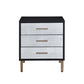 ACME Myles Nightstand, Black, Silver & Gold Finish FredCo