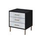 ACME Myles Nightstand, Black, Silver & Gold Finish FredCo