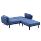 ACME Nafisa Adjustable Sofa & Ottoman, Blue Fabric FredCo