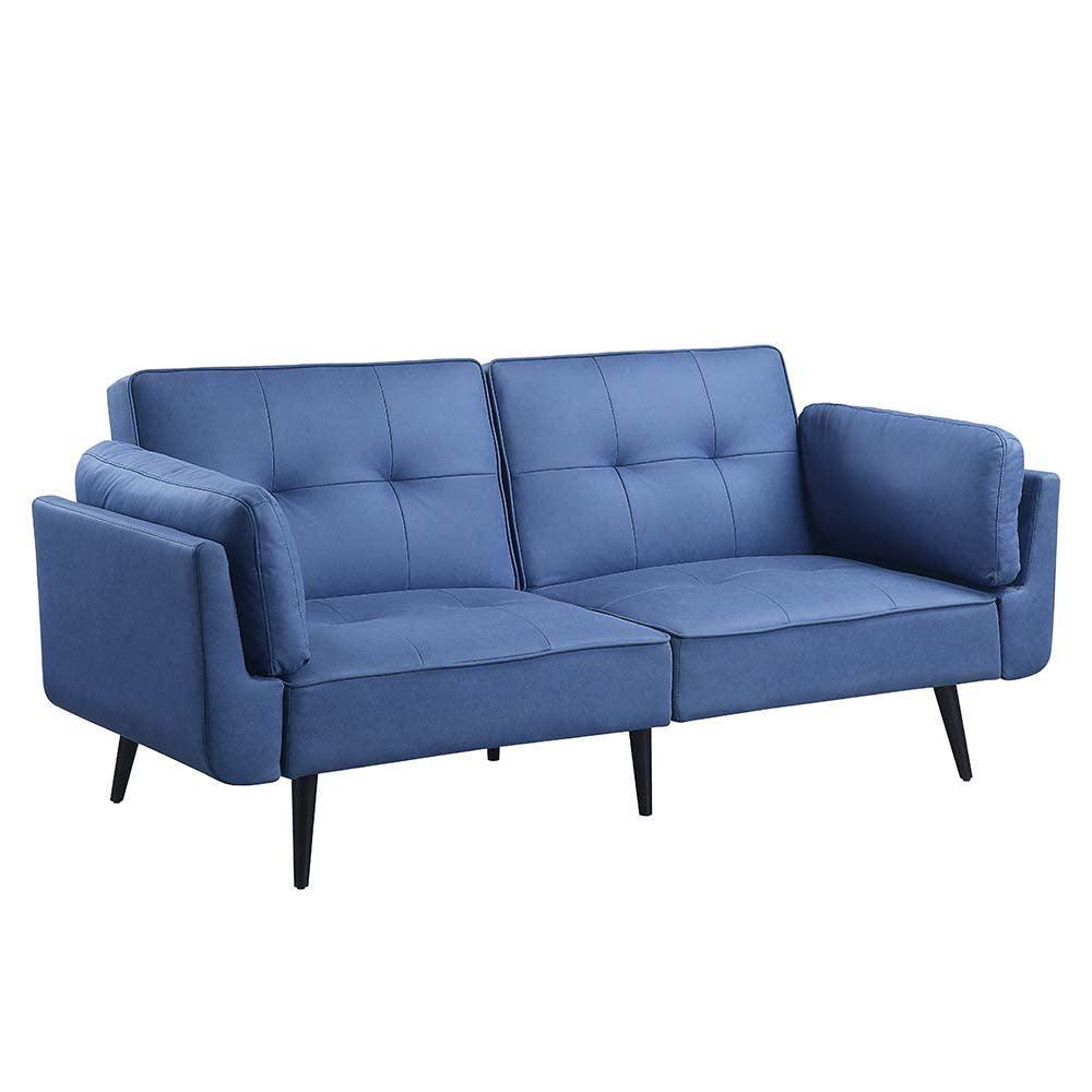 ACME Nafisa Adjustable Sofa & Ottoman, Blue Fabric FredCo