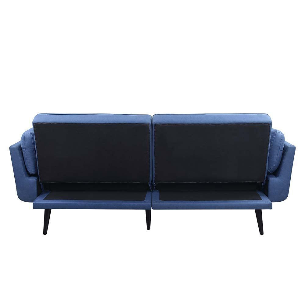 ACME Nafisa Adjustable Sofa & Ottoman, Blue Fabric FredCo