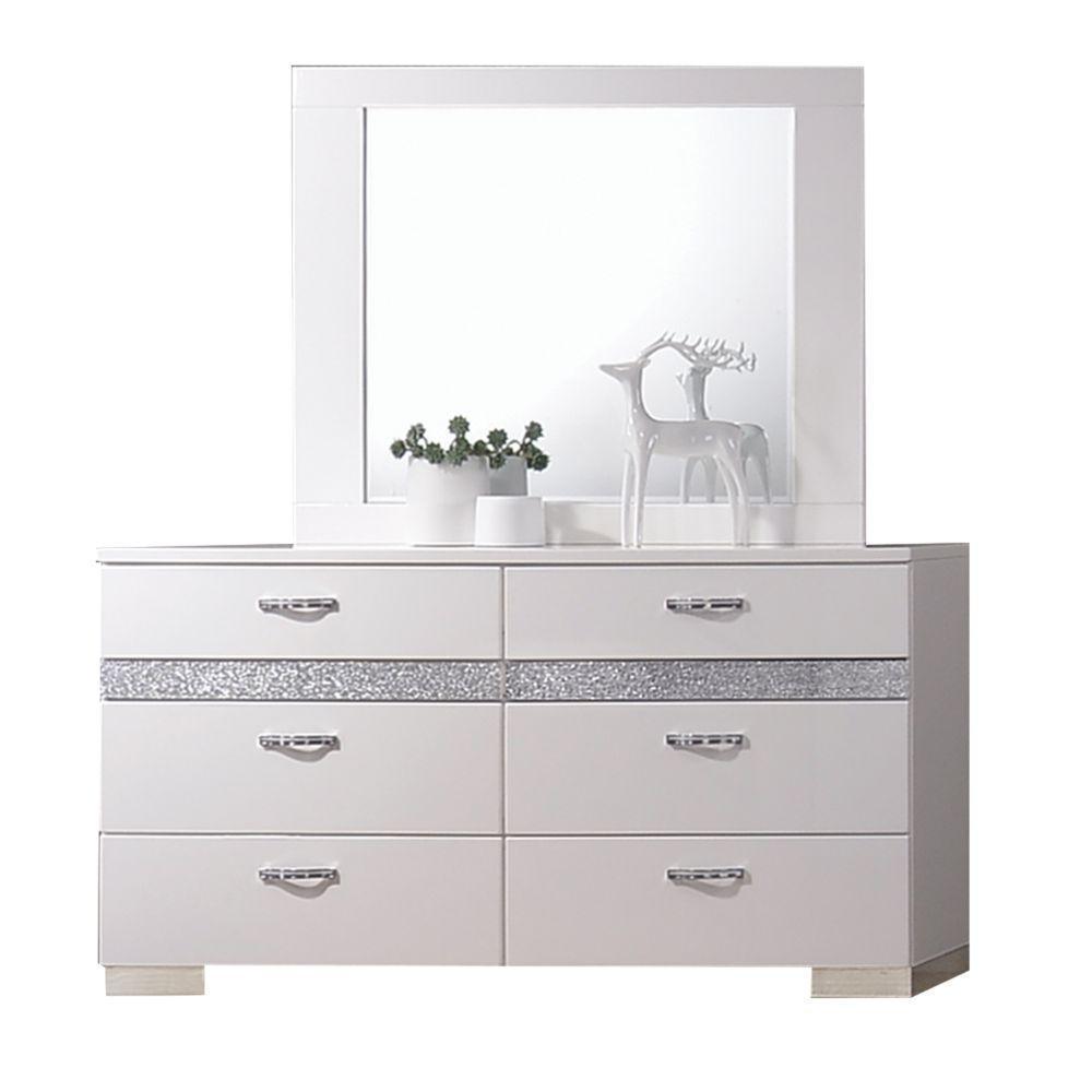 ACME Naima II Mirror, White (High Gloss) FredCo