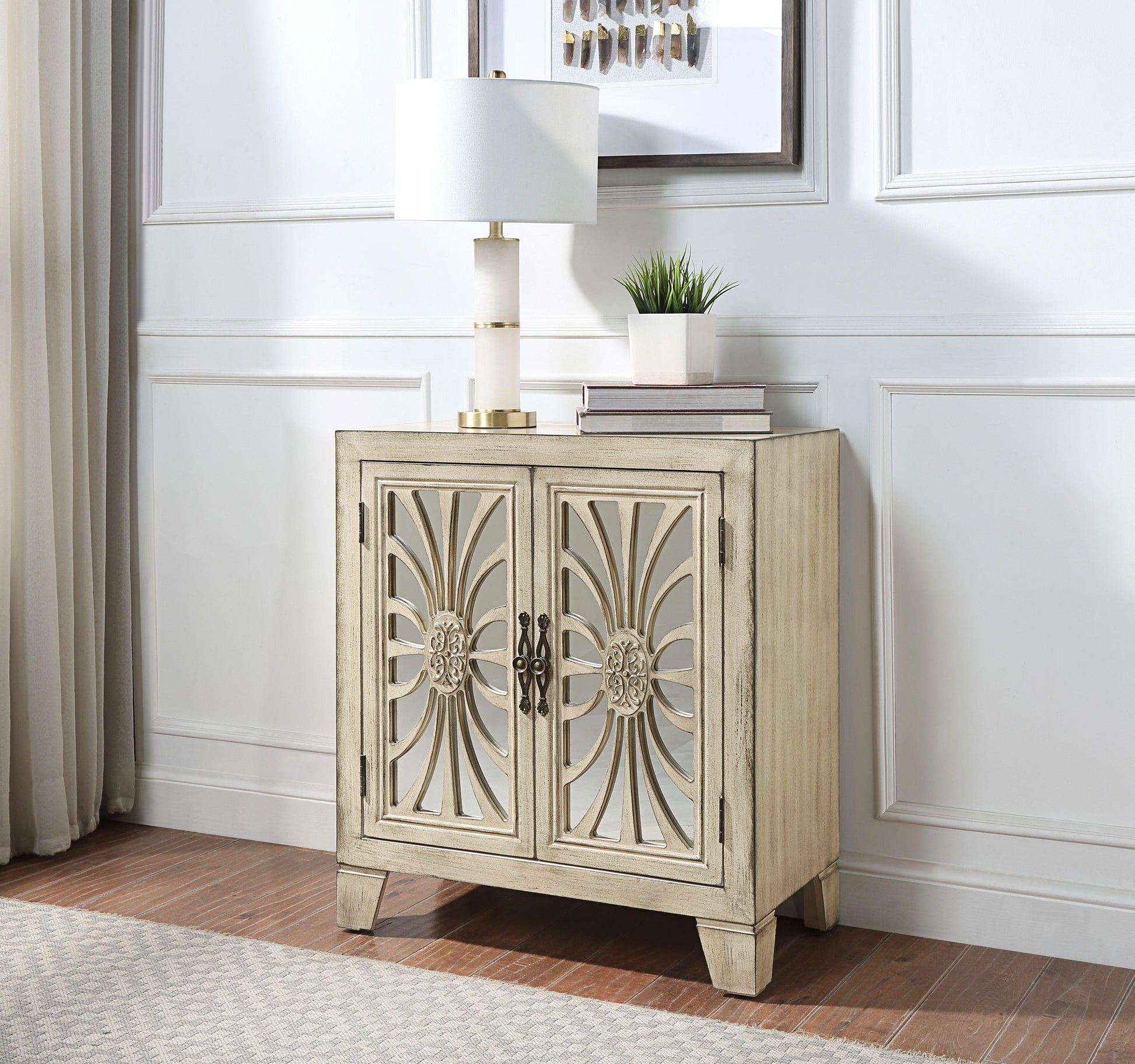 ACME Nalani Console Table, Antique White FredCo
