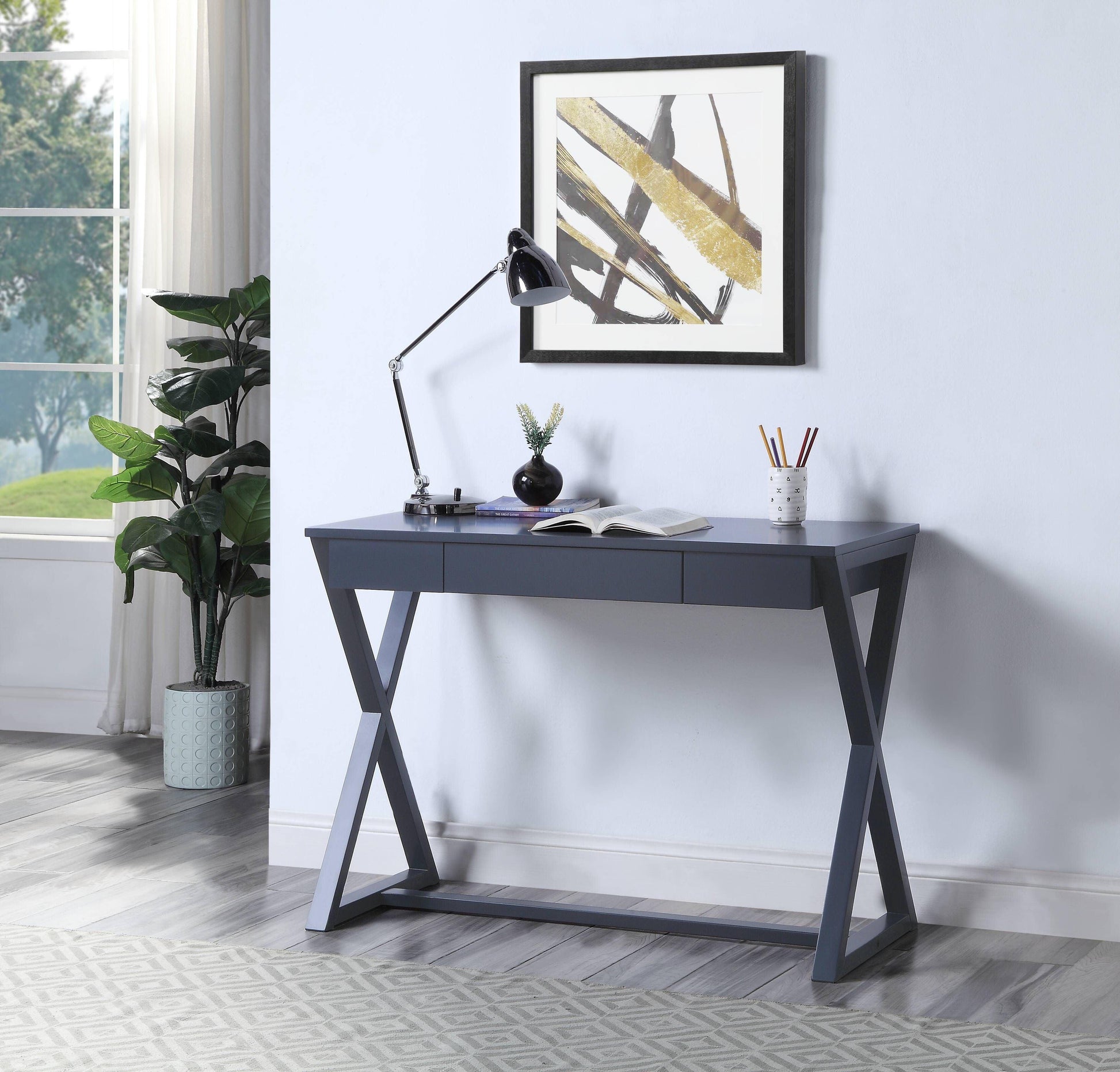 ACME Nalo Console Table, Charcoal Finish FredCo