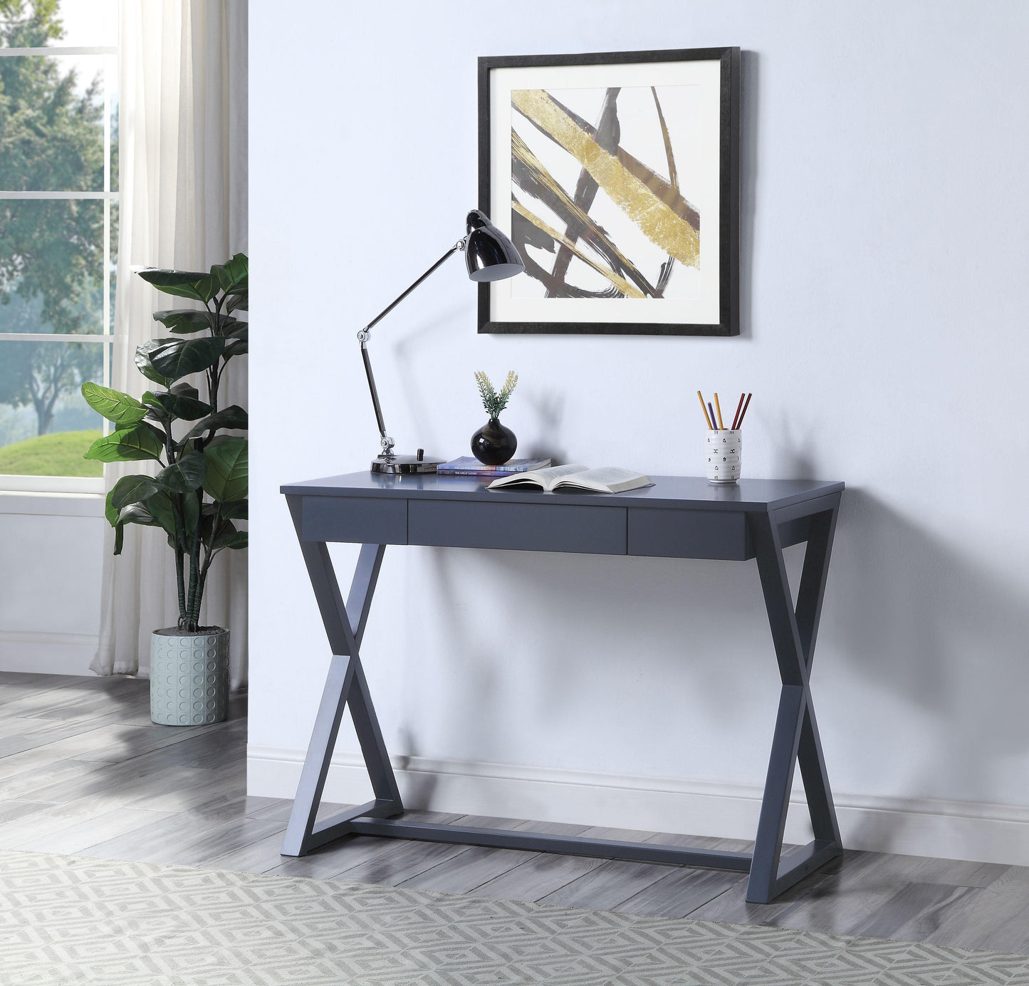 ACME Nalo Writing Desk, Charcoal Finish FredCo