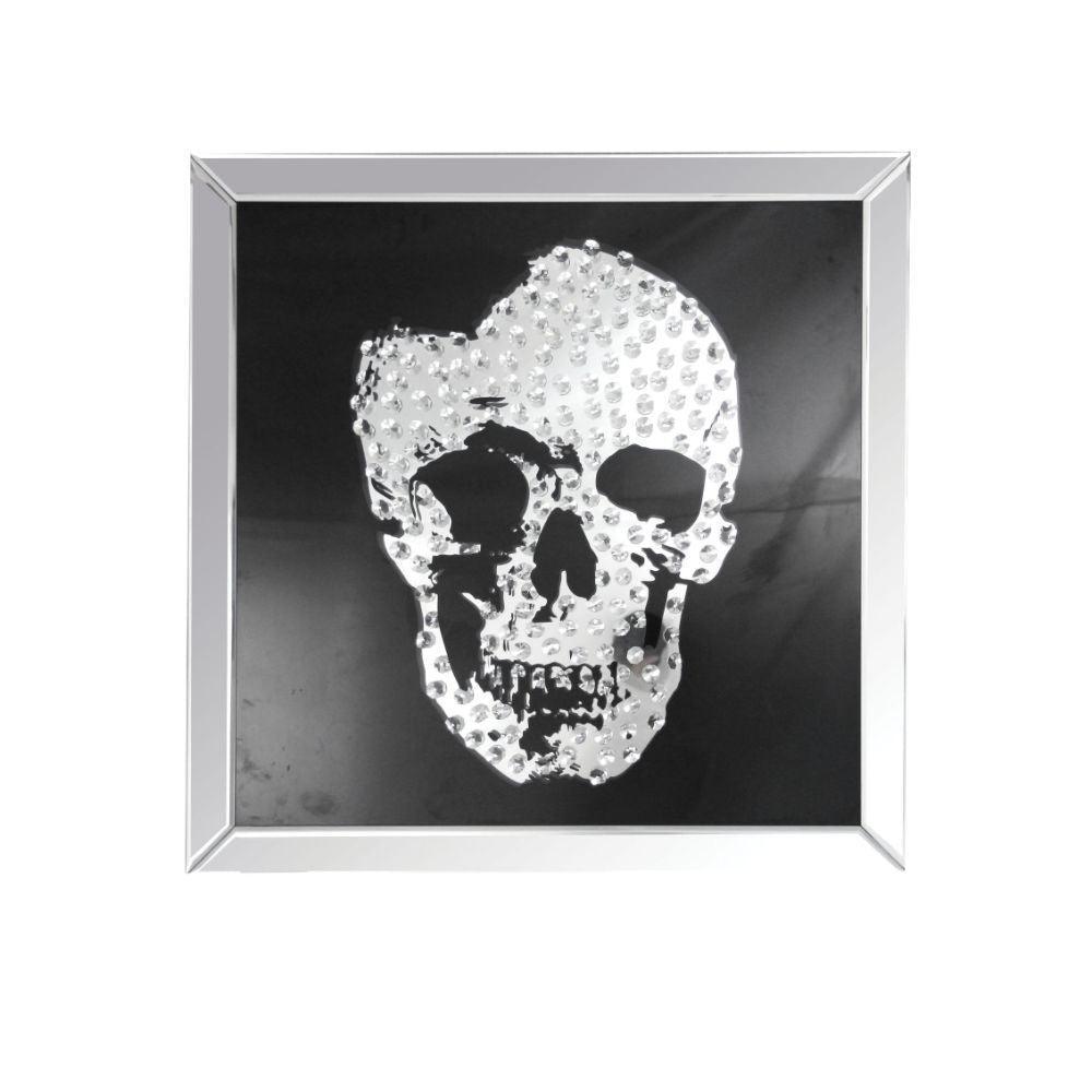 ACME Nevina Wall Art, Mirrored & Crystal Skull FredCo