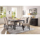 ACME Nolan Dining Table, White Marble & Salvage Dark Oak FredCo