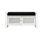 ACME Noralie Bench w/Storage, Mirrored & Faux Diamonds FredCo