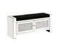ACME Noralie Bench w/Storage, Mirrored & Faux Diamonds FredCo