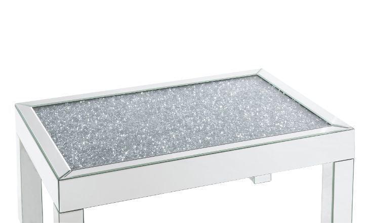 ACME Noralie Coffee Table , Mirrored & Faux Diamonds3 FredCo