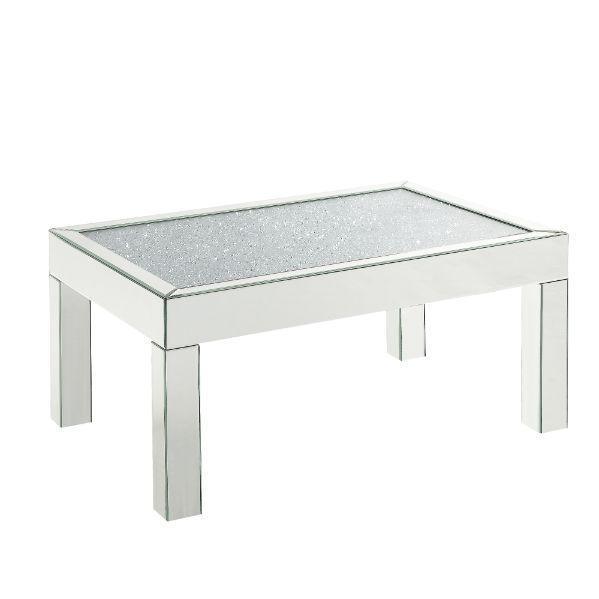 ACME Noralie Coffee Table , Mirrored & Faux Diamonds3 FredCo