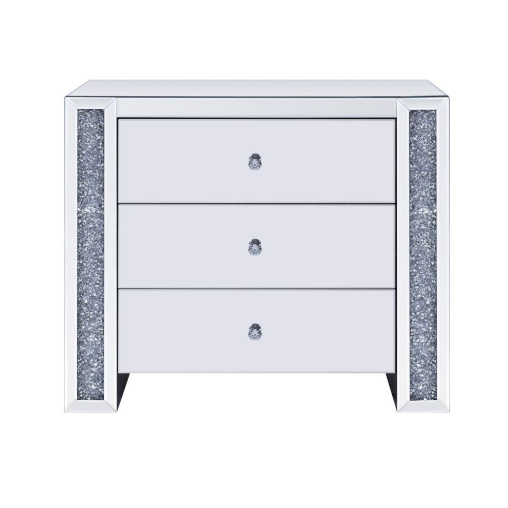 ACME Noralie Console Table, Mirrored & Faux Diamonds FredCo
