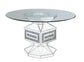 ACME Noralie Dining Table, Clear Glass, Mirrored & Faux Diamond FredCo
