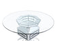 ACME Noralie Dining Table, Clear Glass, Mirrored & Faux Diamond FredCo
