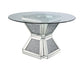 ACME Noralie Dining Table, Clear Glass, Mirrored & Faux Diamonds FredCo