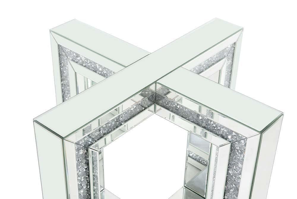 ACME Noralie Dining Table, Mirrored & Faux Diamond FredCo