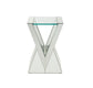 ACME Noralie End Table, Clear Glass, Mirrored & Faux Diamonds FredCo