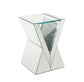 ACME Noralie End Table, Clear Glass, Mirrored & Faux Diamonds FredCo