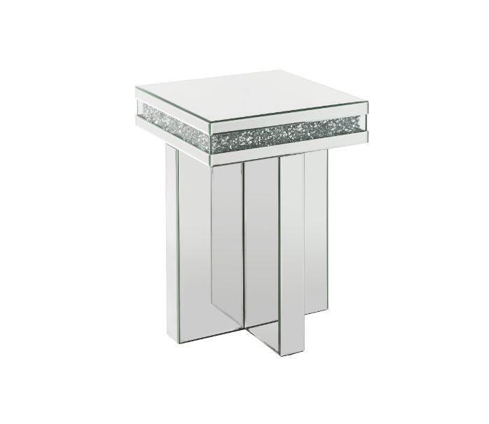 ACME Noralie End Table, Mirrored & Faux Diamond 2 FredCo
