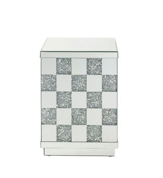 ACME Noralie End Table, Mirrored & Faux Diamonds 2 FredCo